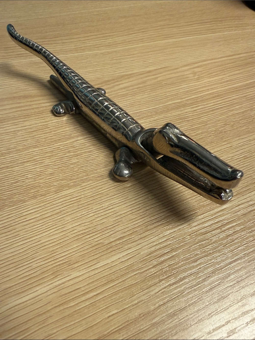 Vintage Cast Brass Alligator Crocodile Nutcracker 8"